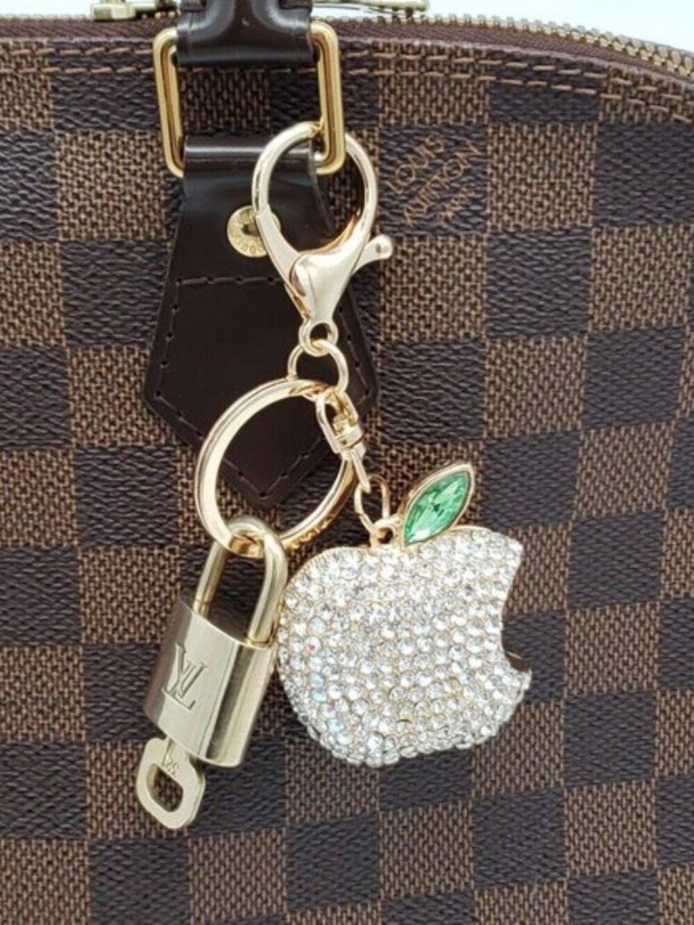 Louis Vuitton Authentic Gold Lock 🔒 Unbranded Apple Keychain Charm for Bags - Picture 7 of 7
